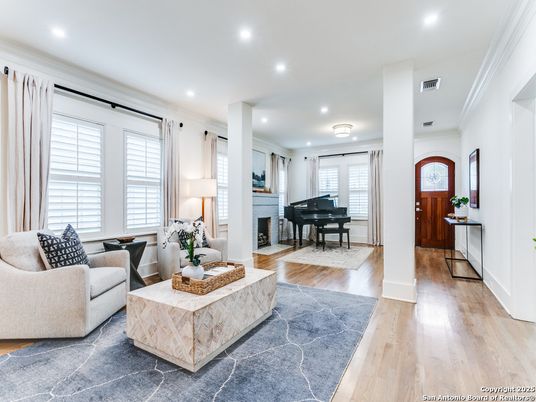 Fireplace, Interior, Living room, Piano, Recessed Lighting, Wood Texture Flooring