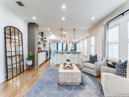 Interior, Kitchen, Living room, Pendant Lights, Recessed Lighting, Wood Texture Flooring