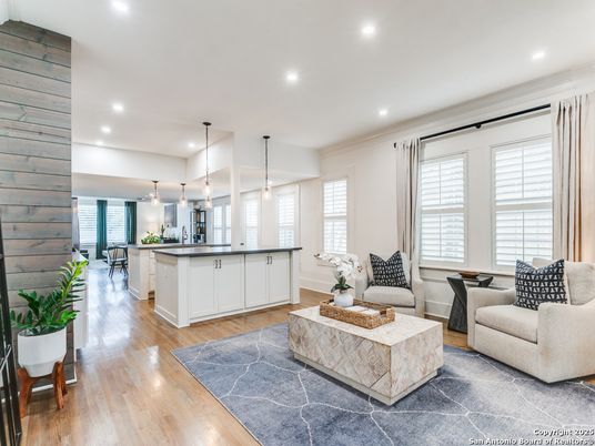 Interior, Kitchen, Living room, Pendant Lights, Recessed Lighting, Wood Texture Flooring