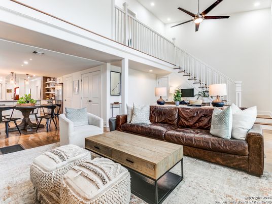 Dining room, Interior, Living room, Pendant Lights, Recessed Lighting, Wood Texture Flooring