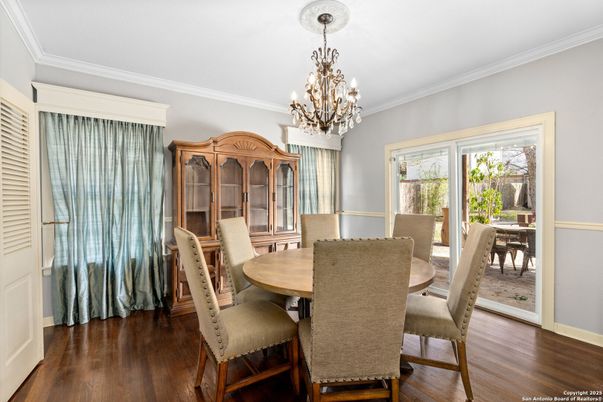 Chandelier, Dining room, Interior, Wood Texture Flooring
