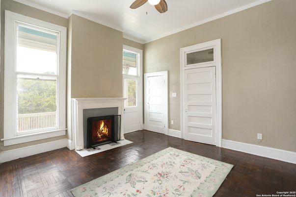 Empty room, Fireplace, Interior, Wood Texture Flooring
