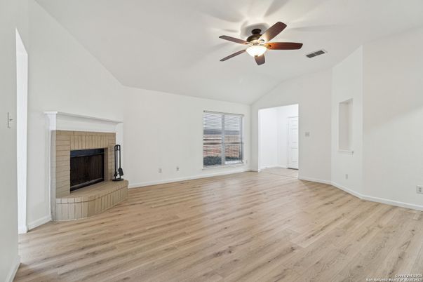 Empty room, Fireplace, Interior, Wood Texture Flooring