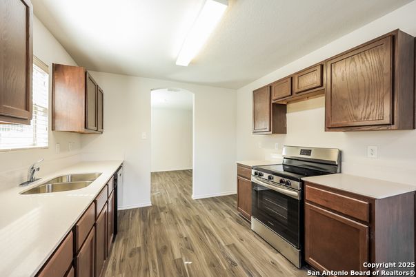 Interior, Kitchen, Stainless Steel Appliances, Wood Texture Flooring