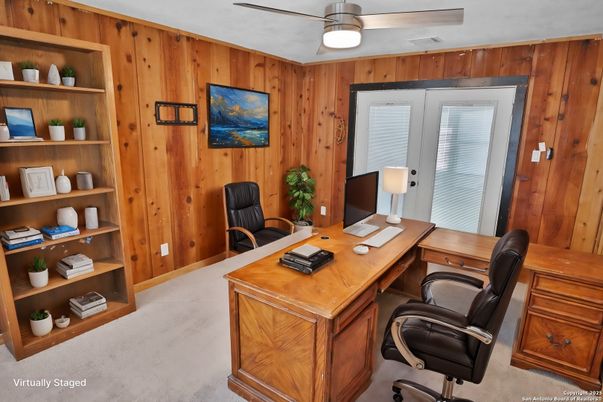 Home Office, Interior, Wooden Walls