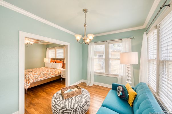 Bedroom, Interior, Pendant Lights, Wood Texture Flooring