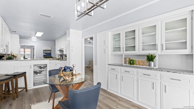 Interior, Kitchen, Wood Texture Flooring