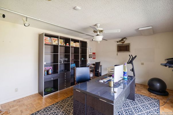 Fitness Equipment, Home Office, Interior, Wood Texture Flooring