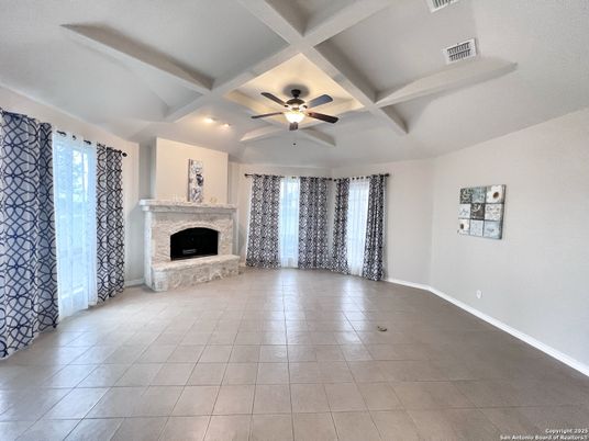 Empty room, Fireplace, Interior, Recessed Lighting