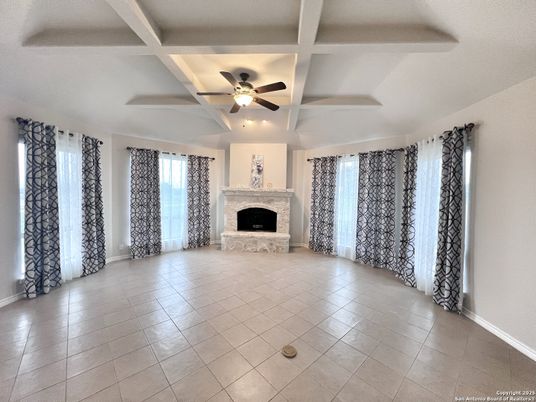 Empty room, Fireplace, Interior, Recessed Lighting