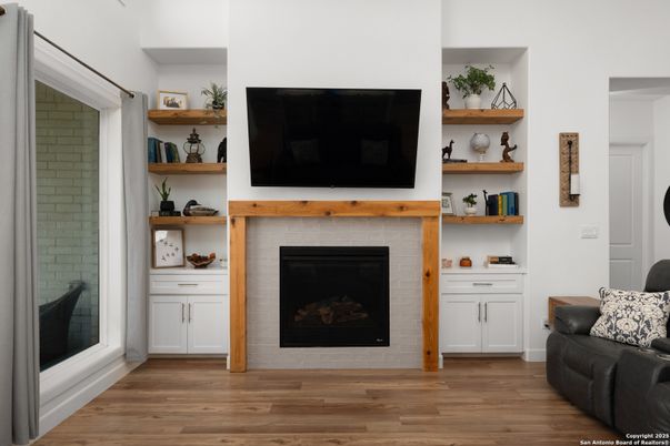 Fireplace, Interior, Wood Texture Flooring