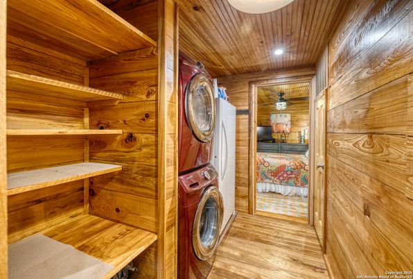 Interior, Recessed Lighting, Utility Closets, Washer, Wooden Ceilings, Wood Texture Flooring, Wooden Walls