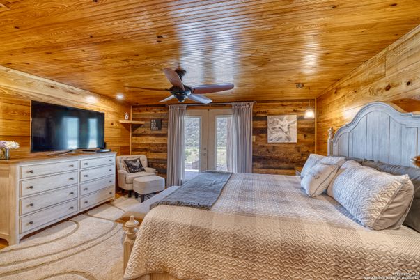 Bedroom, Interior, Recessed Lighting, Wooden Ceilings, Wooden Walls