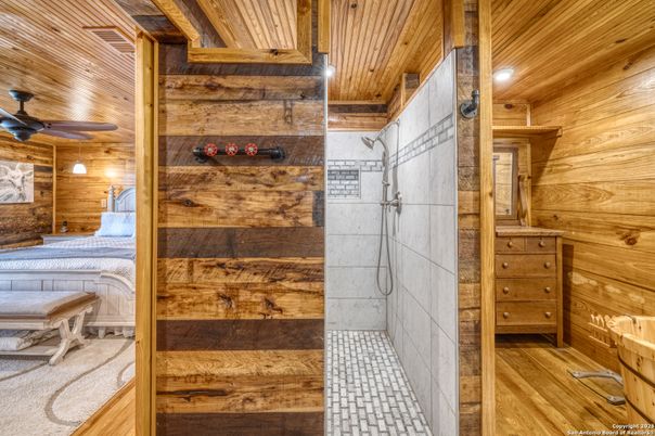 Bedroom, Interior, Wooden Ceilings, Wood Texture Flooring, Wooden Walls