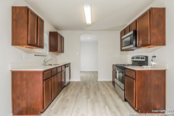 Interior, Kitchen, Wood Texture Flooring