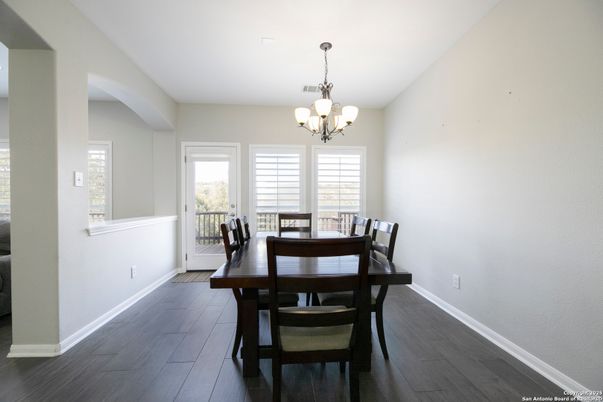Chandelier, Dining room, Interior, Wood Texture Flooring