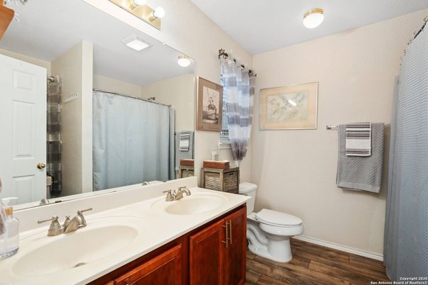 Bathroom, Dual Sink Vanities, Interior, Wood Texture Flooring