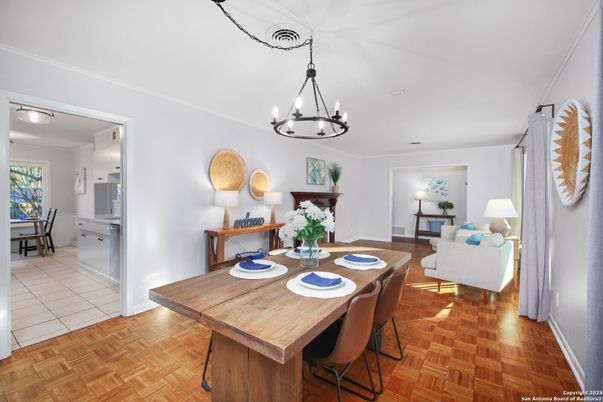 Chandelier, Dining room, Interior, Living room, Wood Texture Flooring