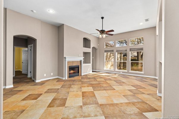 Empty room, Fireplace, Interior, Recessed Lighting
