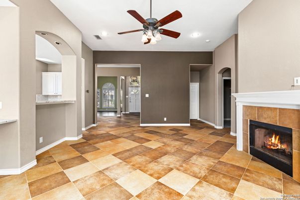 Empty room, Fireplace, Interior, Recessed Lighting