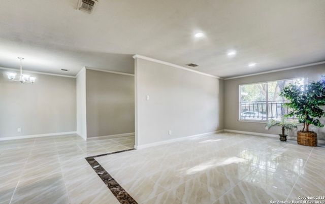 Chandelier, Empty room, Interior, Recessed Lighting
