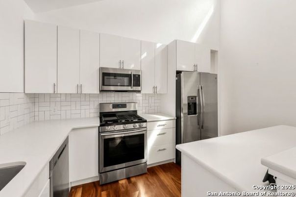 Interior, Kitchen, Stainless Steel Appliances, Wood Texture Flooring