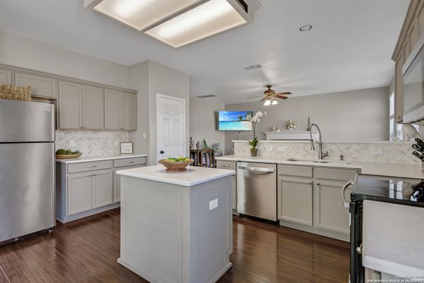 Interior, Kitchen, Recessed Lighting, Wood Texture Flooring