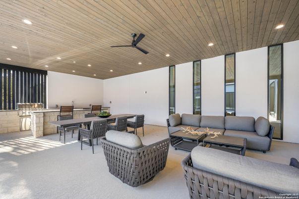 Dining room, Interior, Living room, Recessed Lighting, Wooden Ceilings