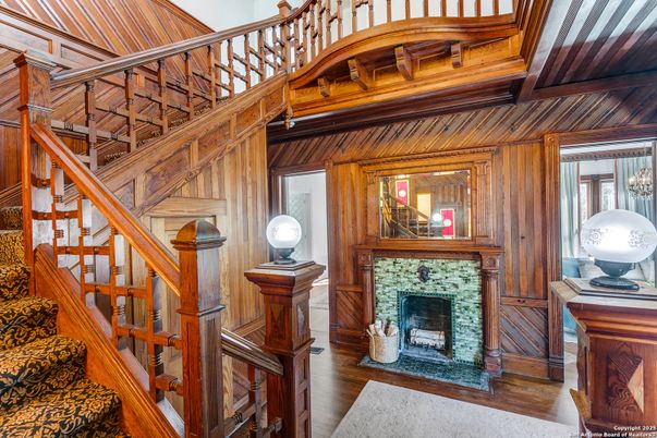 Fireplace, Interior, Wood Texture Flooring, Wooden Walls