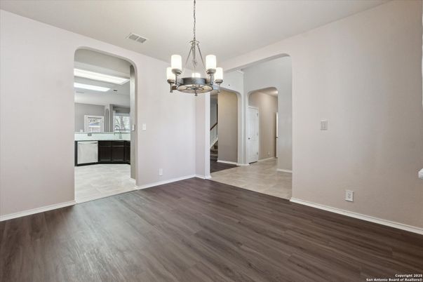 Chandelier, Empty room, Interior, Wood Texture Flooring