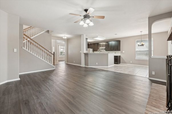 Chandelier, Interior, Kitchen, Pendant Lights, Wood Texture Flooring