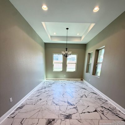 Chandelier, Empty room, Interior, Marble, Recessed Lighting