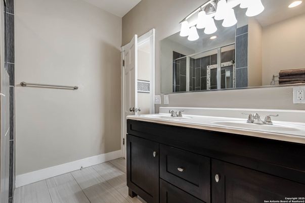 Bathroom, Interior, Recessed Lighting, Wood Texture Flooring