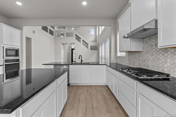Interior, Kitchen, Recessed Lighting, Wood Texture Flooring