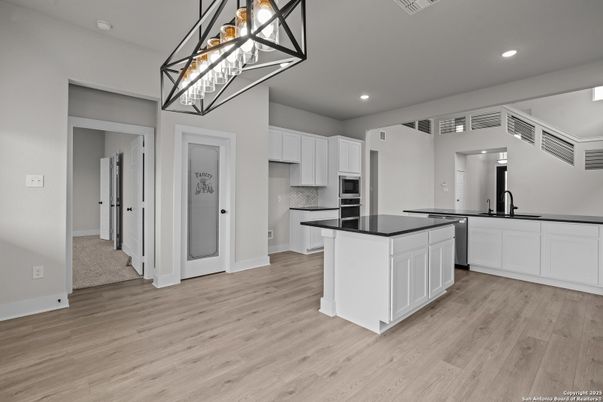 Interior, Kitchen, Recessed Lighting, Wood Texture Flooring