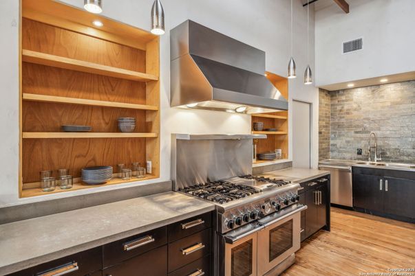 Interior, Kitchen, Stainless Steel Appliances, Wood Texture Flooring