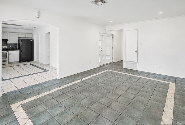 Empty room, Interior, Kitchen, Recessed Lighting