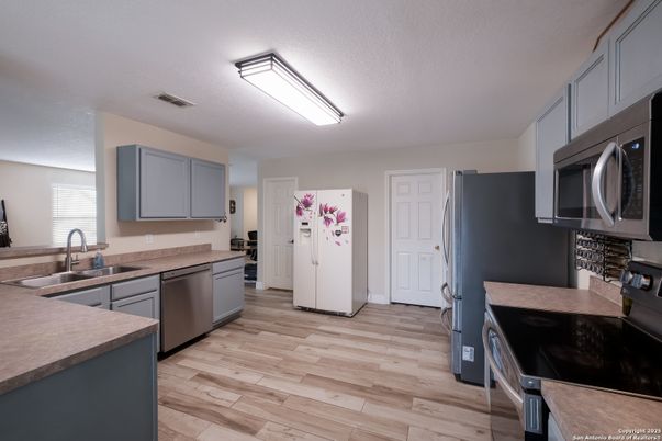 Interior, Kitchen, Wood Texture Flooring