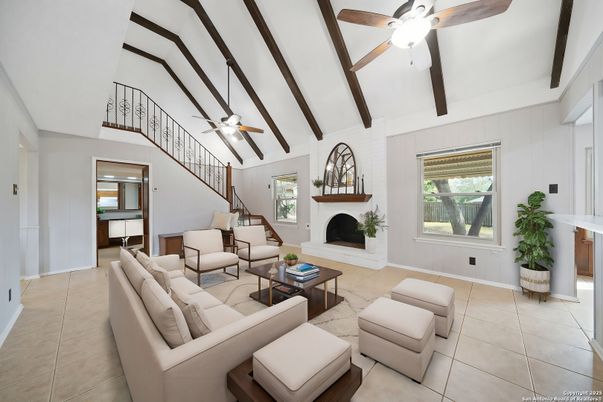 Fireplace, Interior, Living room, Wooden Beams