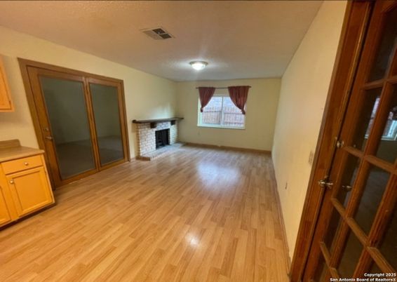 Empty room, Fireplace, Interior, Wood Texture Flooring