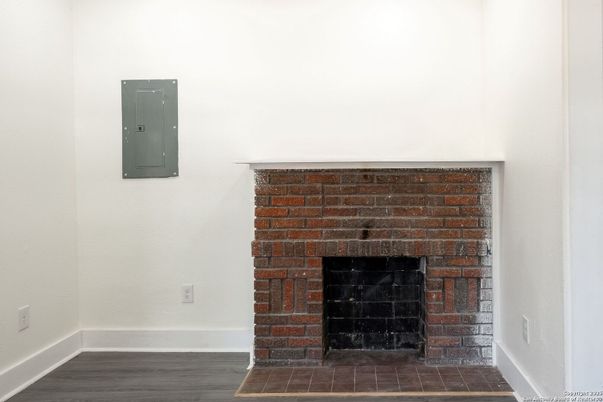 Fireplace, Interior, Wood Texture Flooring