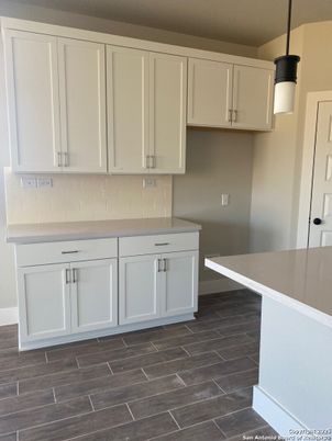 Interior, Kitchen, Pendant Lights, Wood Texture Flooring