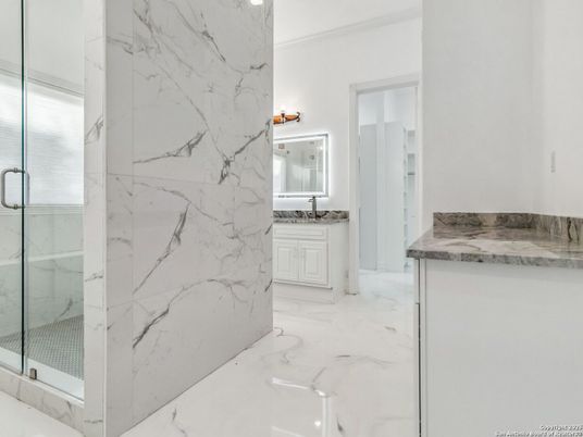 Bathroom, Glass Shower, Interior, Marble, Marble Walls