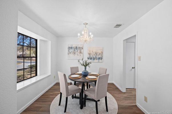 Chandelier, Dining room, Interior, Wood Texture Flooring