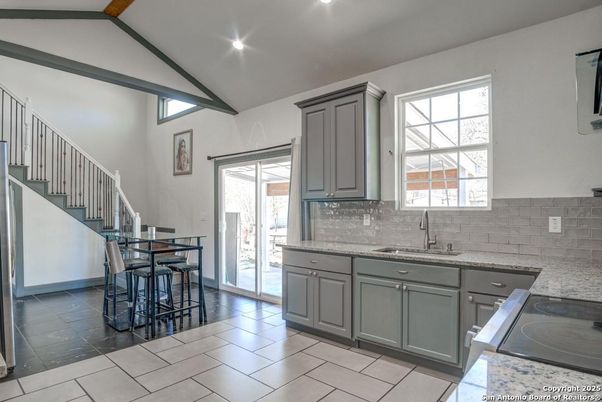 Interior, Kitchen, Recessed Lighting, Wooden Beams