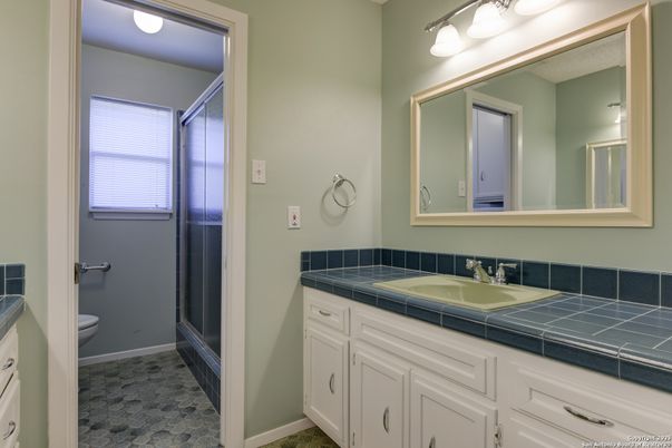 Bathroom, Glass Shower, Interior, Tile Countertops