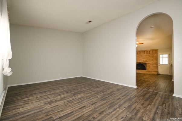 Empty room, Fireplace, Interior, Wood Texture Flooring