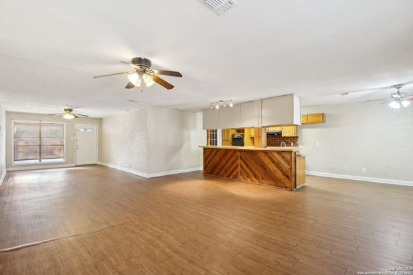Empty room, Interior, Kitchen, Wood Texture Flooring