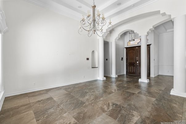 Chandelier, Empty room, Interior