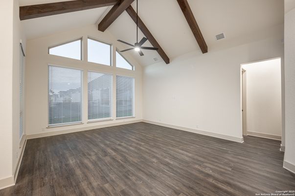 Empty room, Interior, Wooden Beams, Wood Texture Flooring
